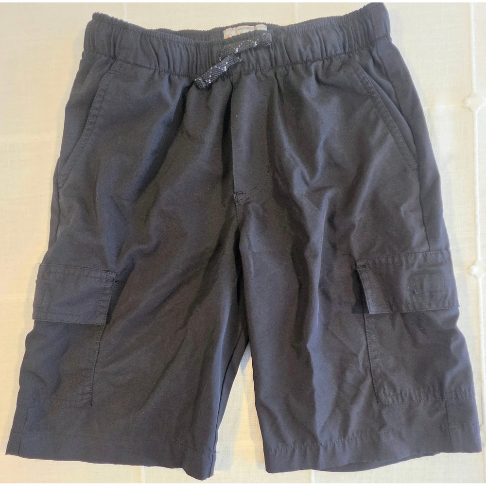 Weatherproof Vintage Boys Black Cargo Shorts Size M 10/12 Elastic Waist